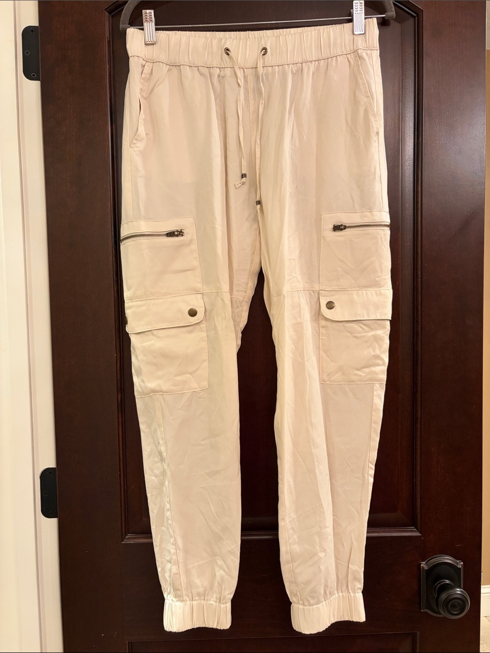 Banana Republic Factory Cream Cargo Jogger Pants 100% Lyocell